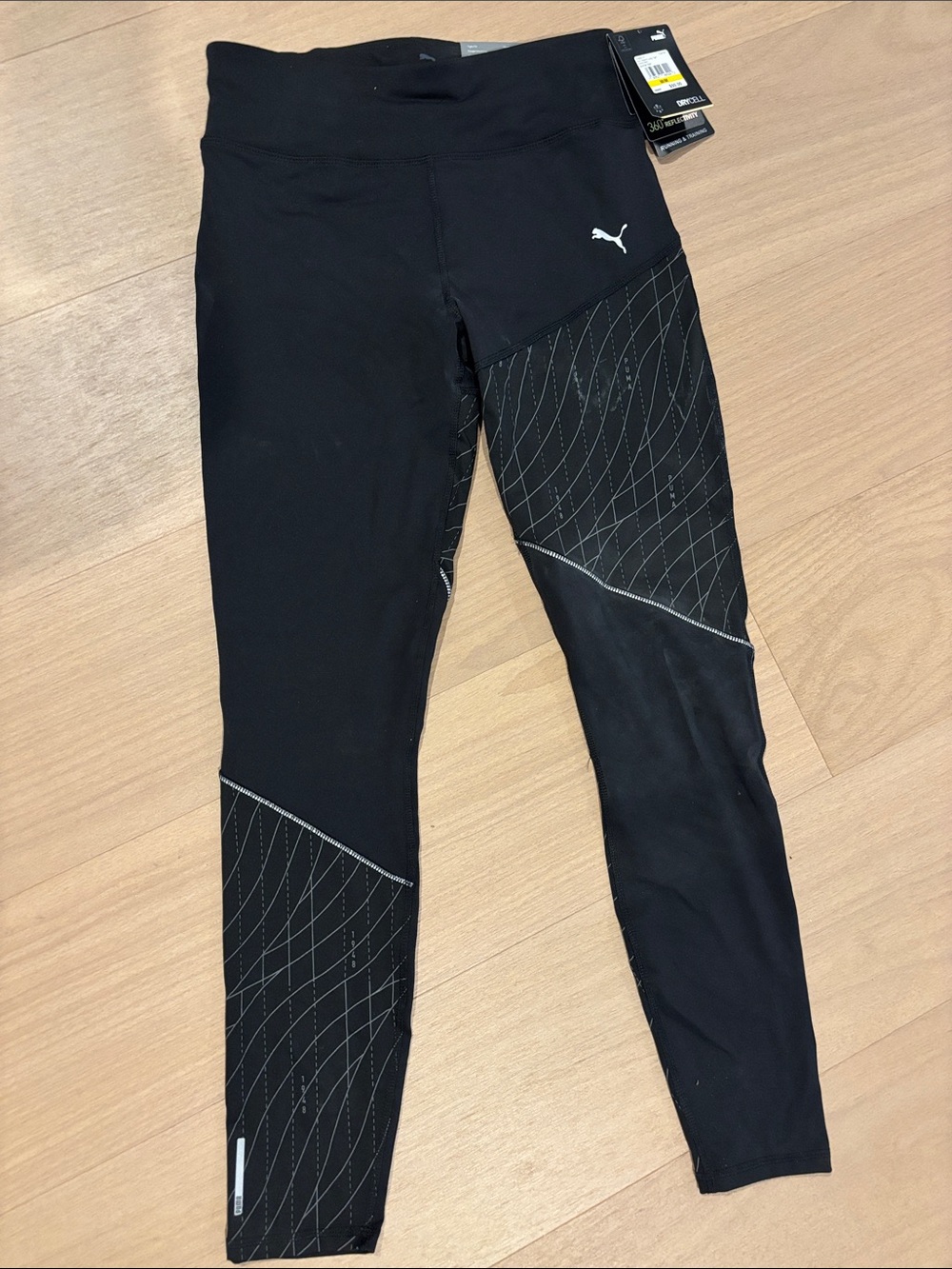 Puma Black Reflective Patterned Leggings